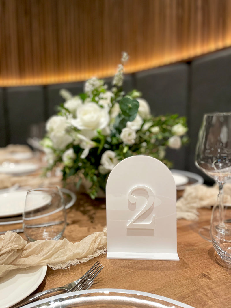 Arch Laser Cut Acrylic Table Numbers