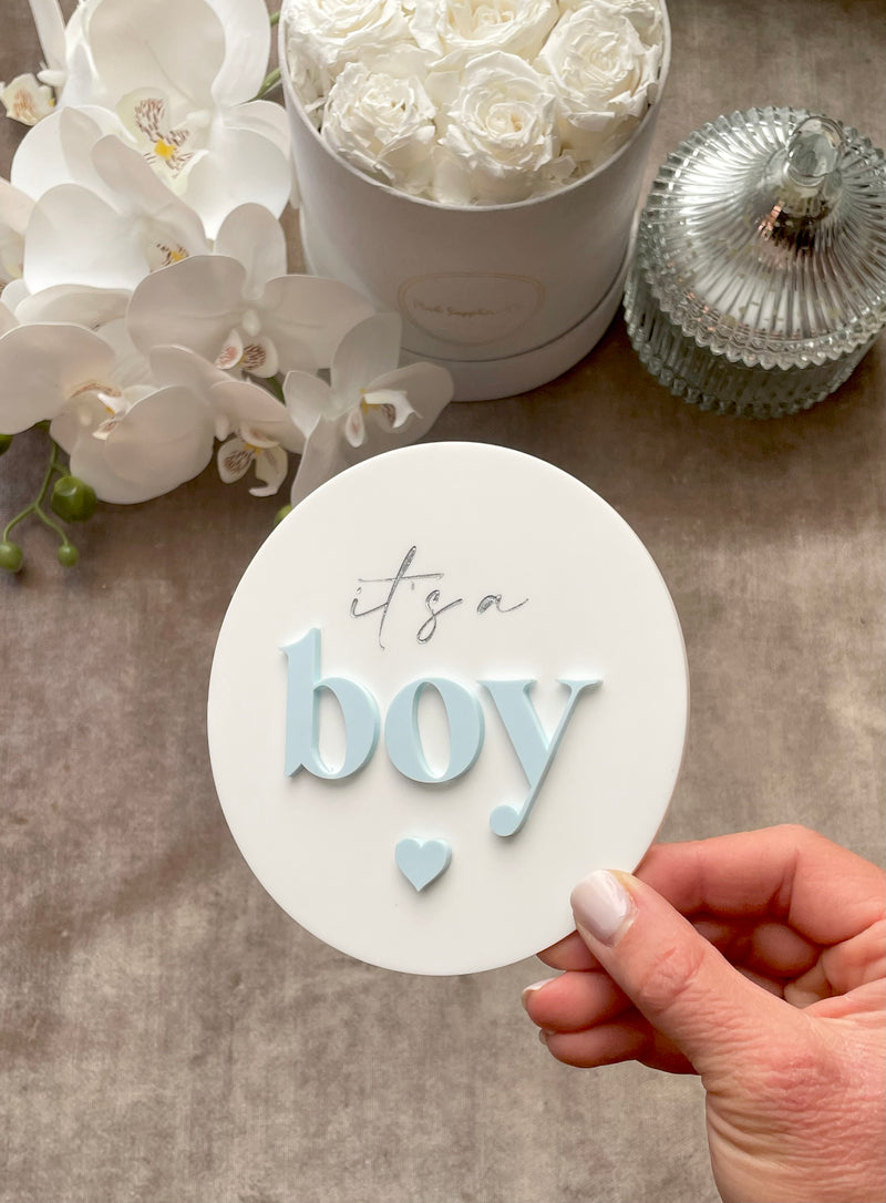 Double-sided Baby Announcement Sign
