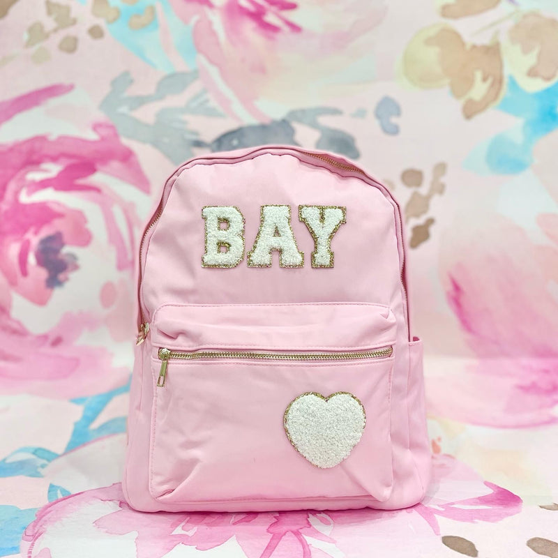 NEW!! Nylon Backpack- Personalized Backpack- Customizable Backpack- Letter  Backpack- Chenille Patch Backpack- Kid Backpack- Back to school