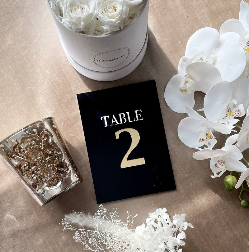 Rectangle Laser Cut Acrylic Table Numbers