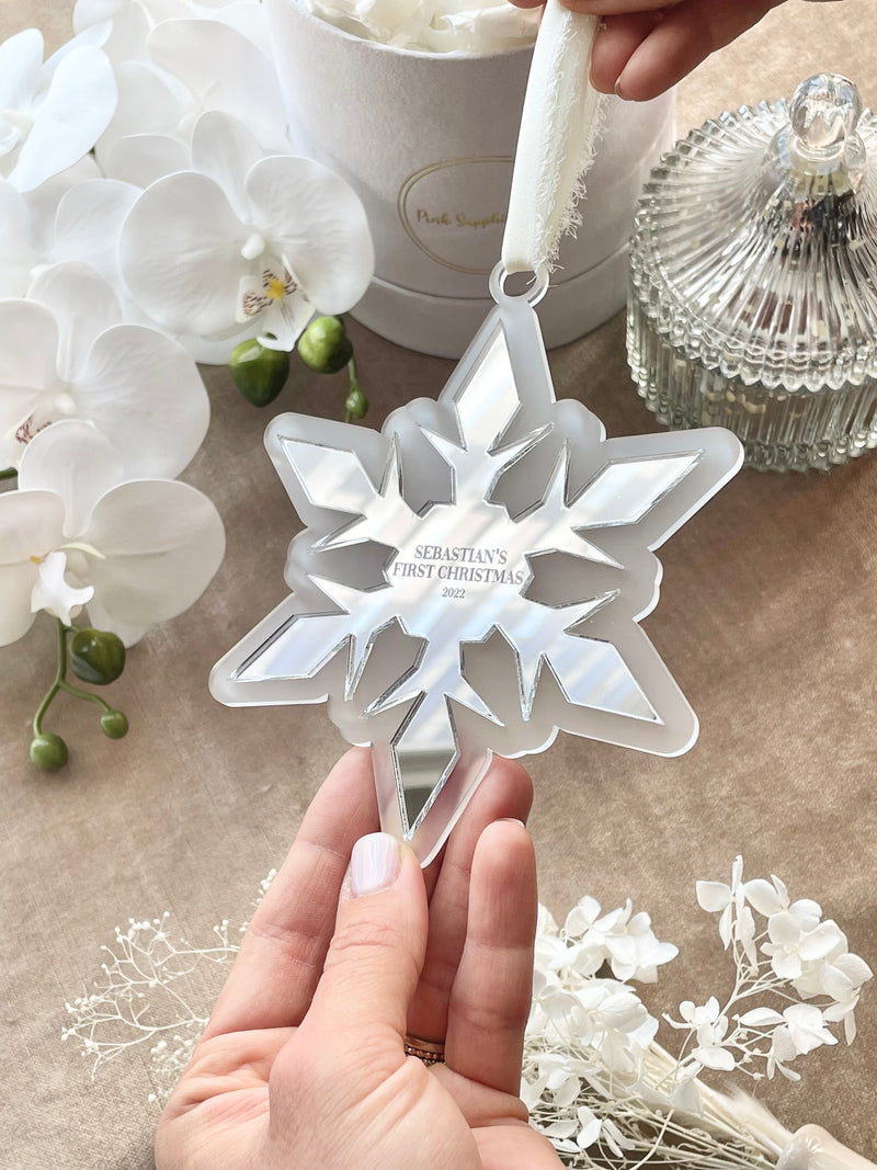 Engraved Acrylic Snowflake Ornament