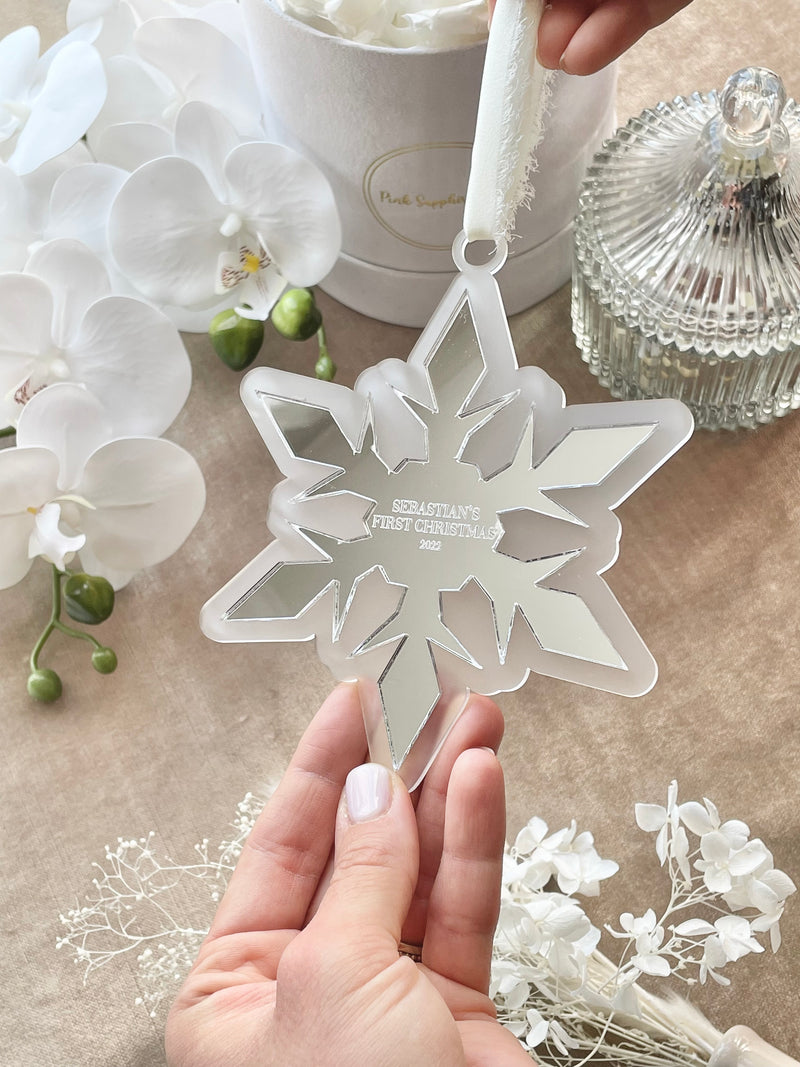 Engraved Acrylic Snowflake Ornament