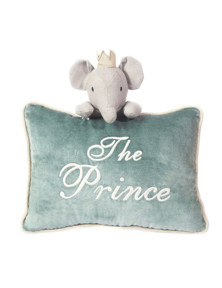'The Prince' Blue Velvet Accent Pillow